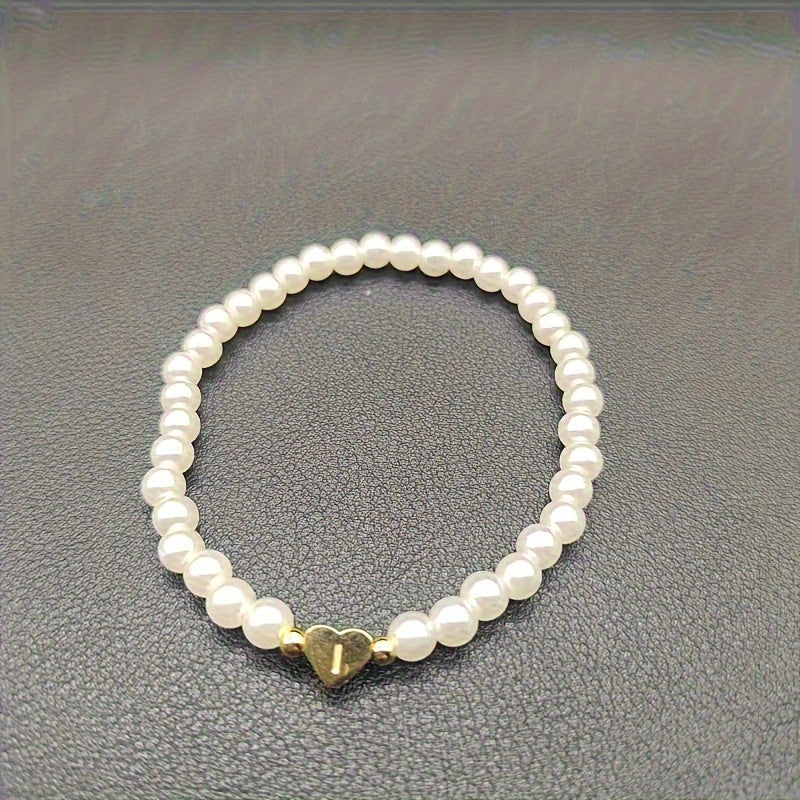 Elegancka Bransoletka z Inicjałami w Kształcie Serca A-Z