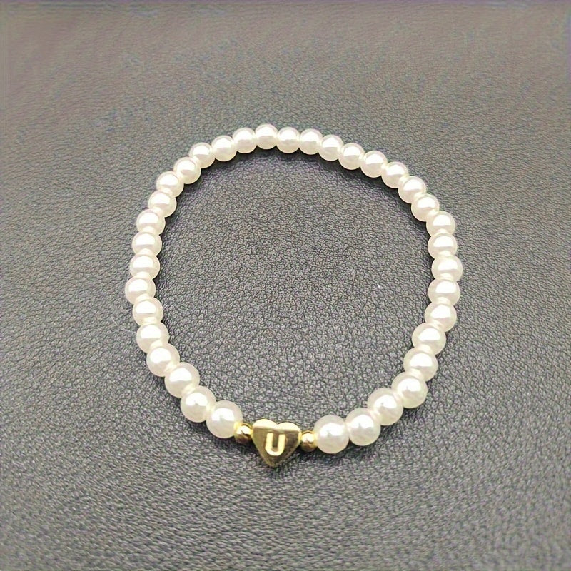 Elegancka Bransoletka z Inicjałami w Kształcie Serca A-Z