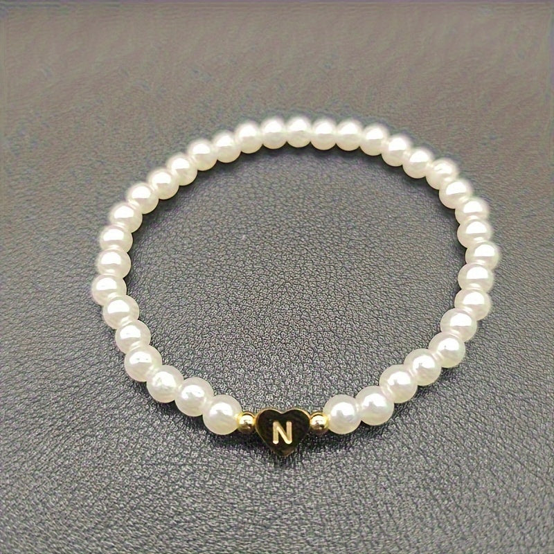 Elegancka Bransoletka z Inicjałami w Kształcie Serca A-Z