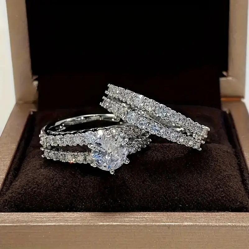 Elegancki Zestaw Pierścionków Radiance Eterna