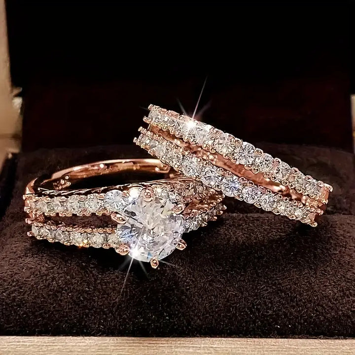 Elegancki Zestaw Pierścionków Radiance Eterna