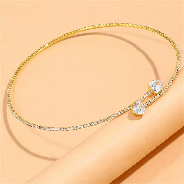 Naszyjnik Choker Serce Kryształowe