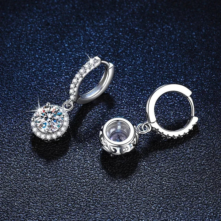 Kolczyki Moissanite 1 Karat w kolorze srebra Prób 925