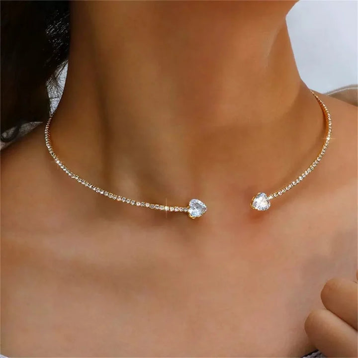 Naszyjnik Choker Serce Kryształowe