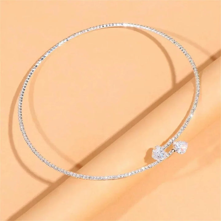 Naszyjnik Choker Serce Kryształowe