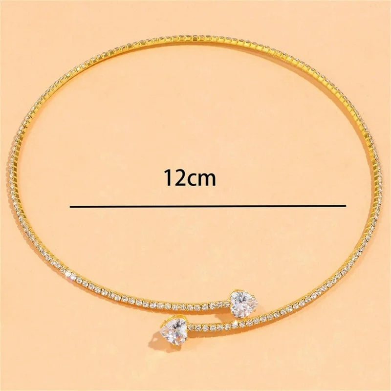 Naszyjnik Choker Serce Kryształowe