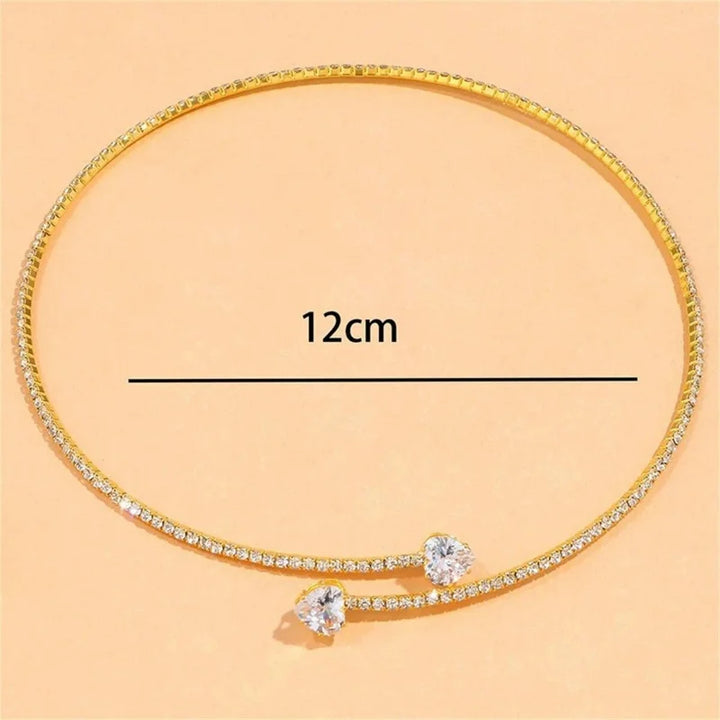 Naszyjnik Choker Serce Kryształowe