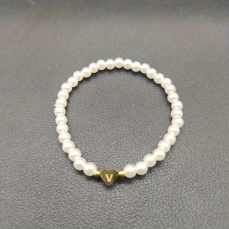 Elegancka Bransoletka z Inicjałami w Kształcie Serca A-Z