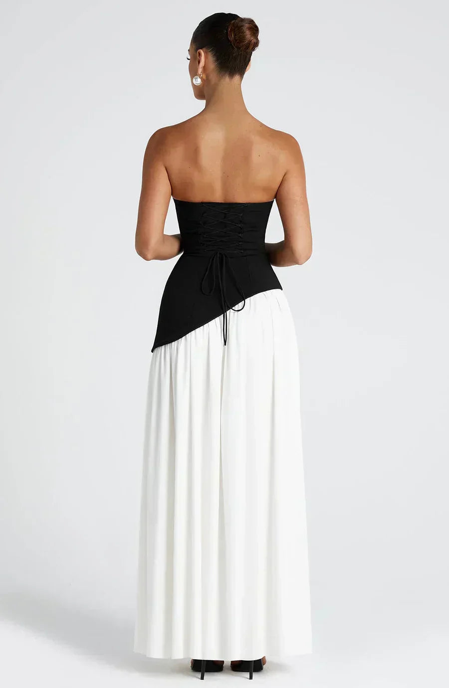 Damen Asymmetrisches Maxi Kleid für w kolorze Czarny 3