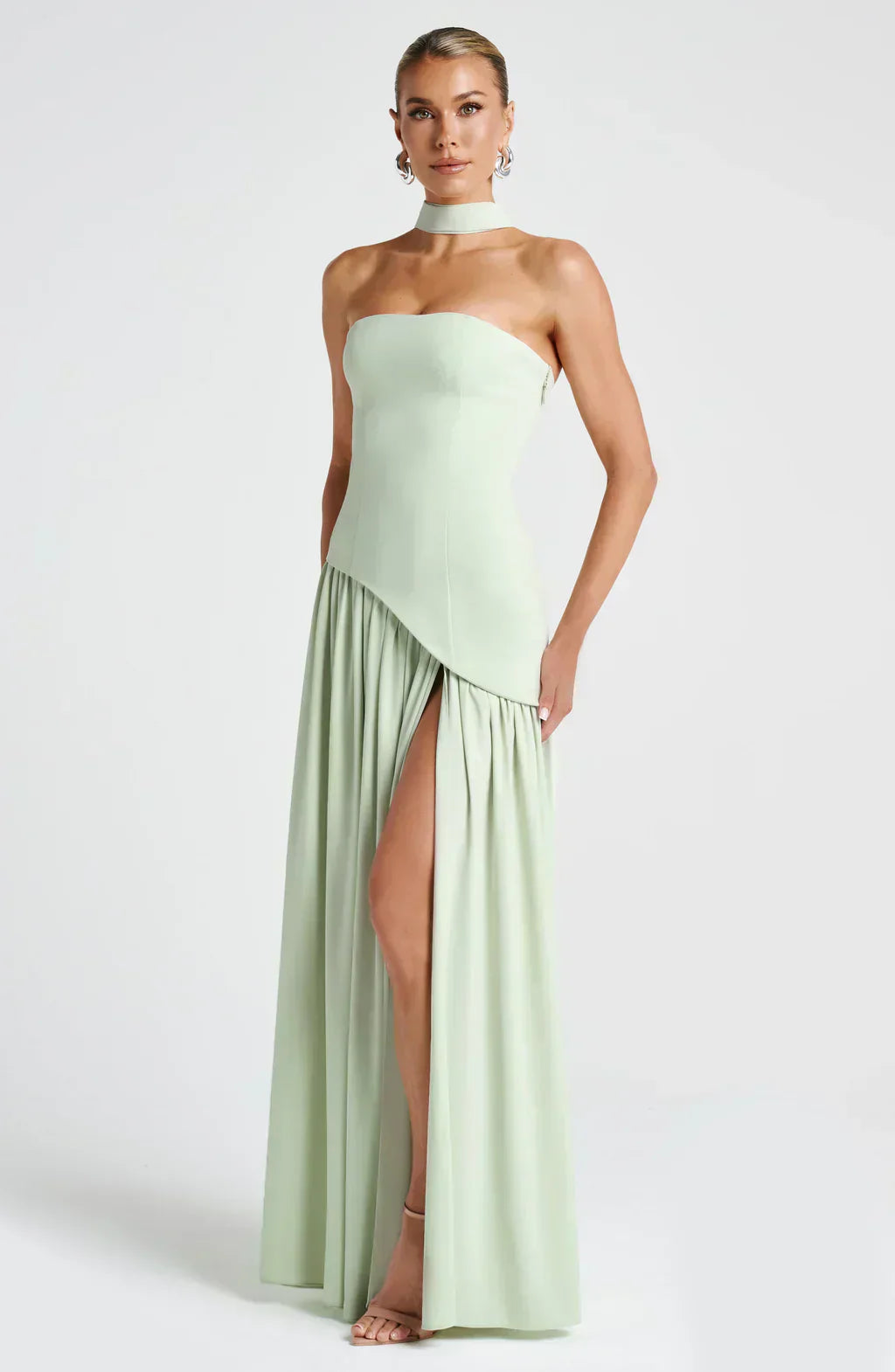 Damen Asymmetrisches Maxi Kleid für w kolorze Zielony 2