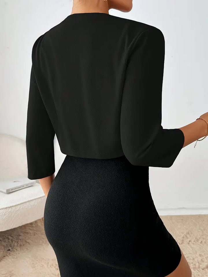 Damska elegancka krótka blazer na każdą okazję (18)