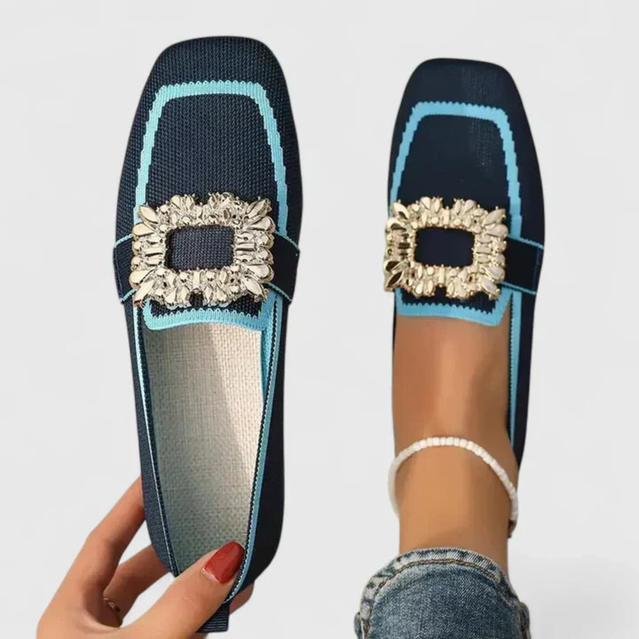 Damska elegancka loafer na lato w kolorze Niebieski
