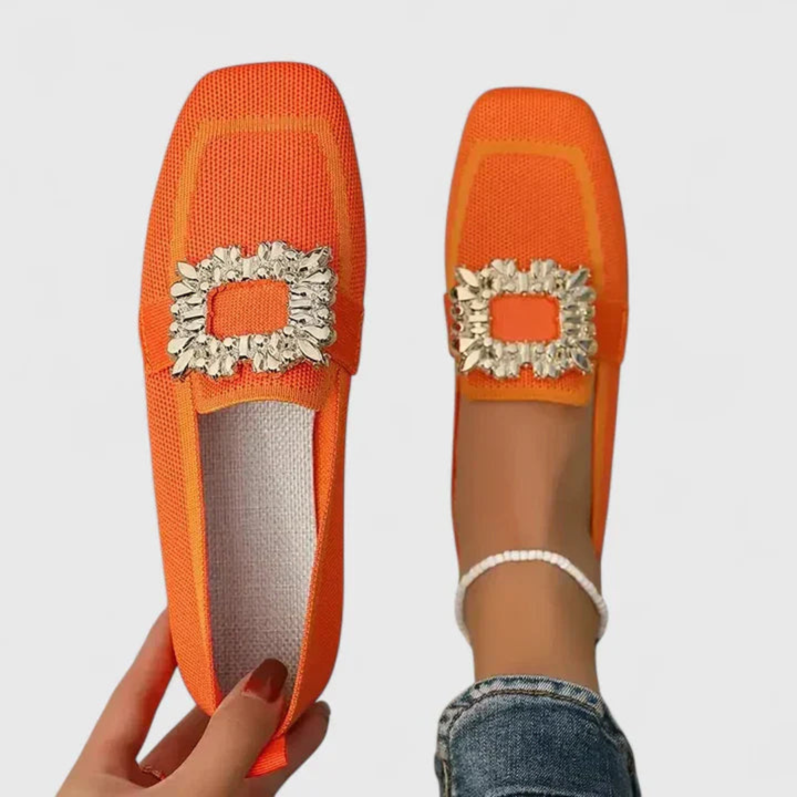 Damska elegancka loafer na lato w kolorze Pomarańczowy
