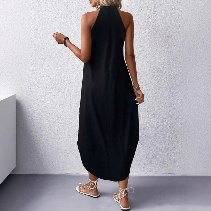 Damska sukienka halter maxi na lato (2)