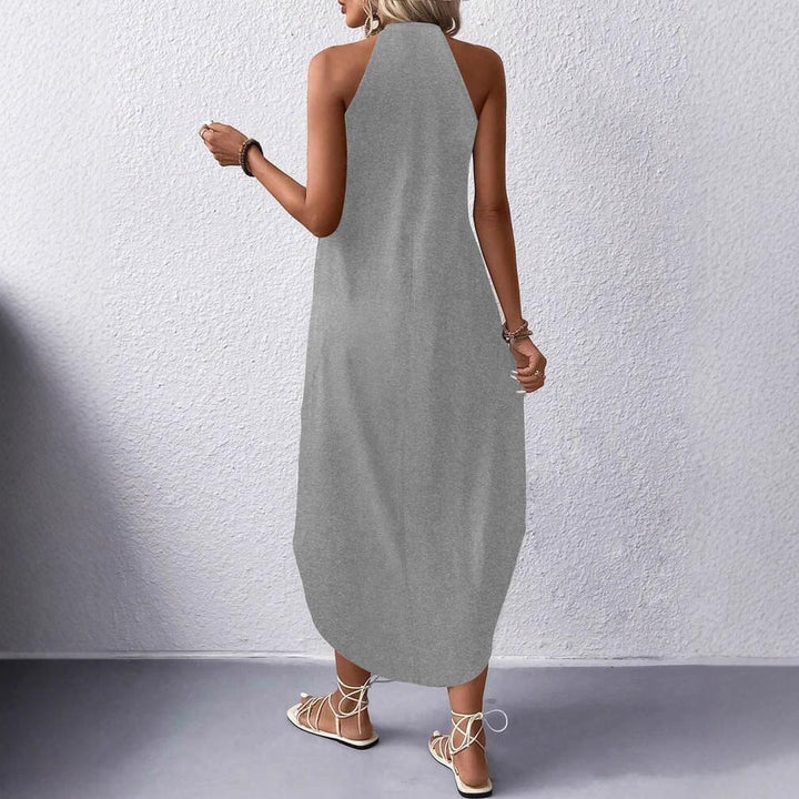 Damska sukienka halter maxi na lato (3)