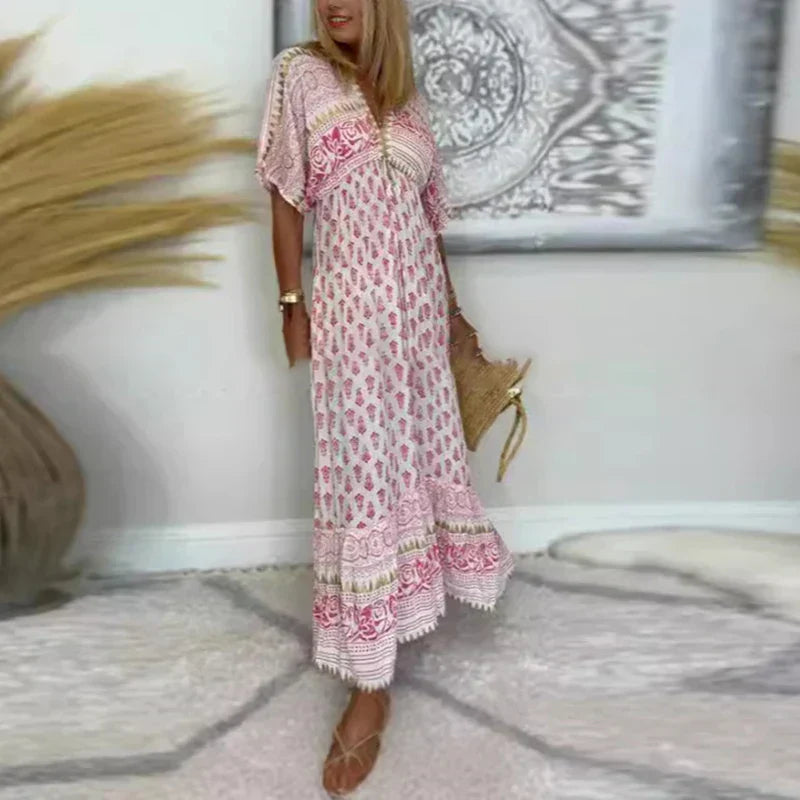 Damska sukienka maxi na lato w stylu boho (2)