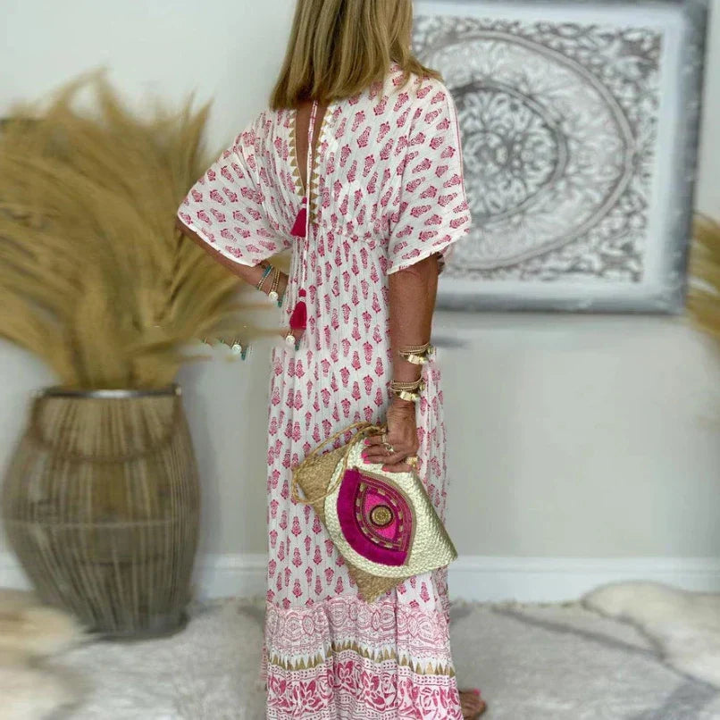 Damska sukienka maxi na lato w stylu boho (3)