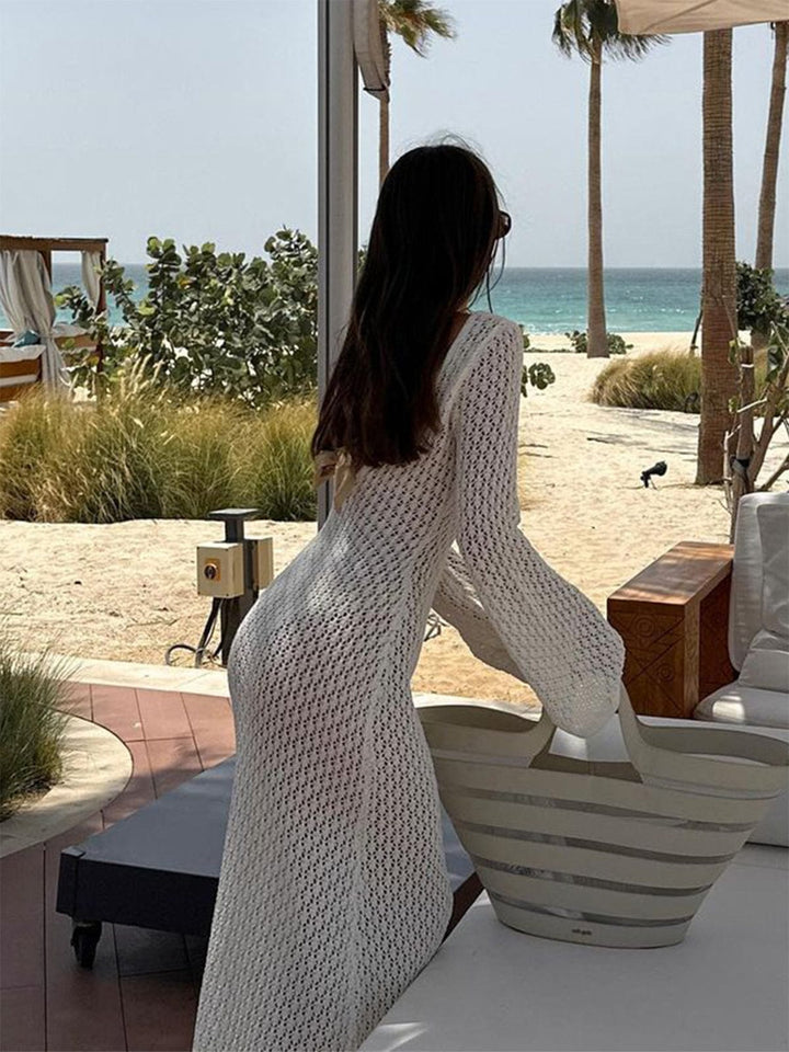 Damska sukienka maxi na lato w stylu boho, zwiewna i kobieca w kolorze Jasny Brązowy 5