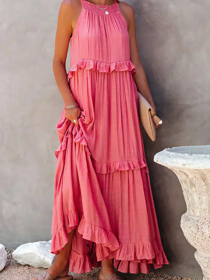 Damska sukienka maxi w stylu boho na lato w kolorze Czerwony 2