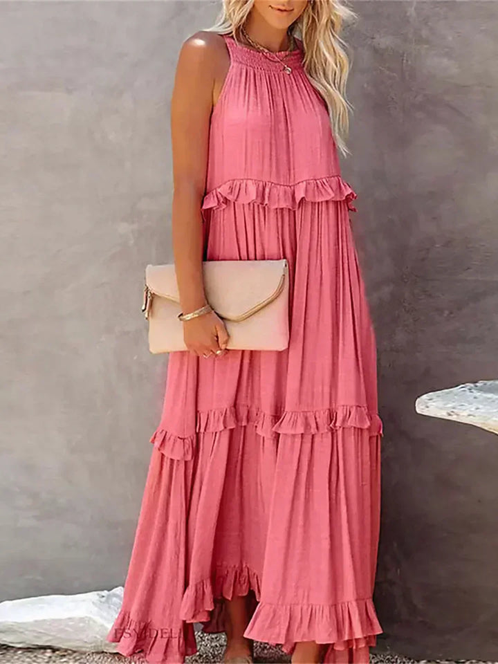 Damska sukienka maxi w stylu boho na lato w kolorze Czerwony 5