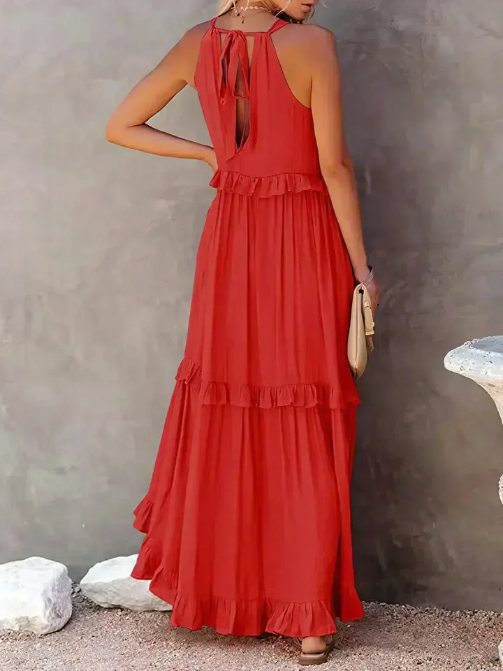 Damska sukienka maxi w stylu boho na lato w kolorze Czerwony 6