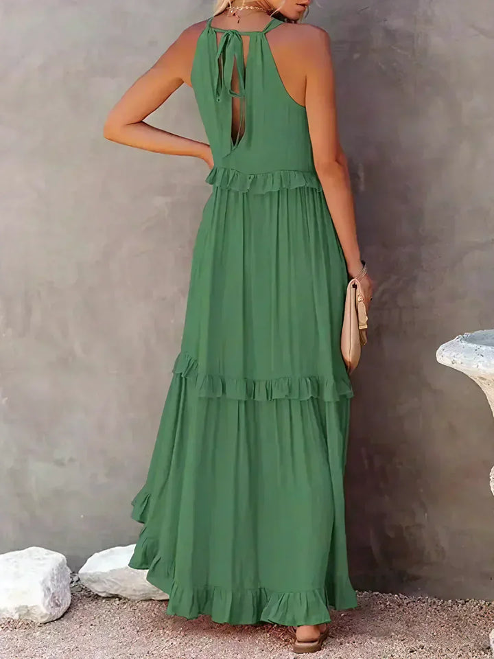 Damska sukienka maxi w stylu boho na lato w kolorze Zielony 4