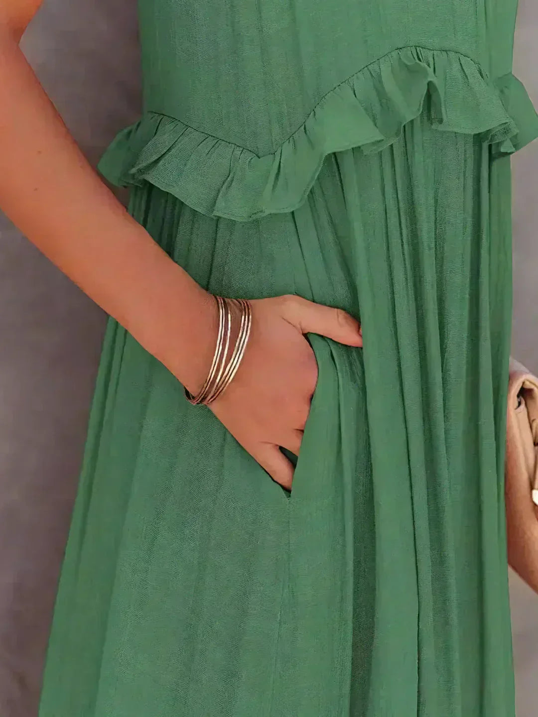 Damska sukienka maxi w stylu boho na lato w kolorze Zielony 5