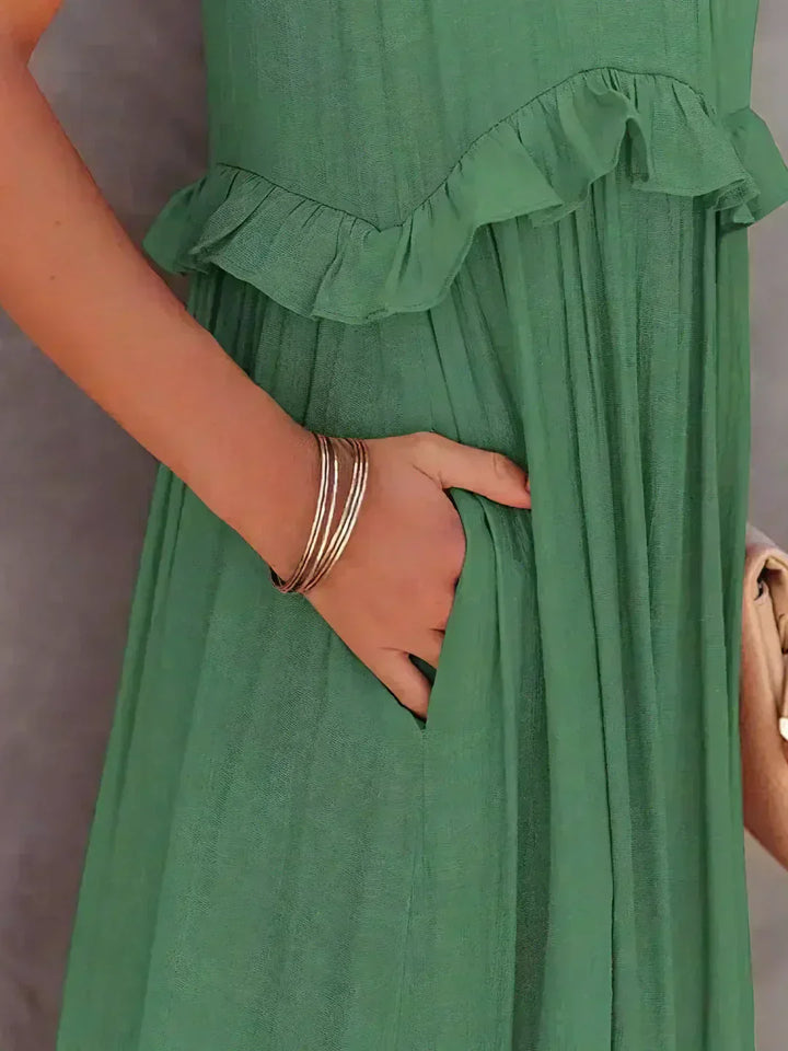 Damska sukienka maxi w stylu boho na lato w kolorze Zielony 5