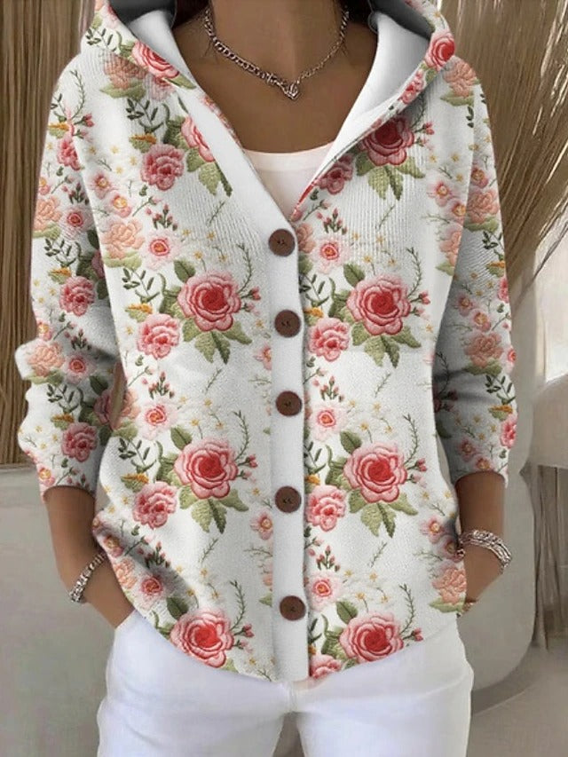 Damski Elegancki Kardigan Maxi w kolorze Zartes Rosa
