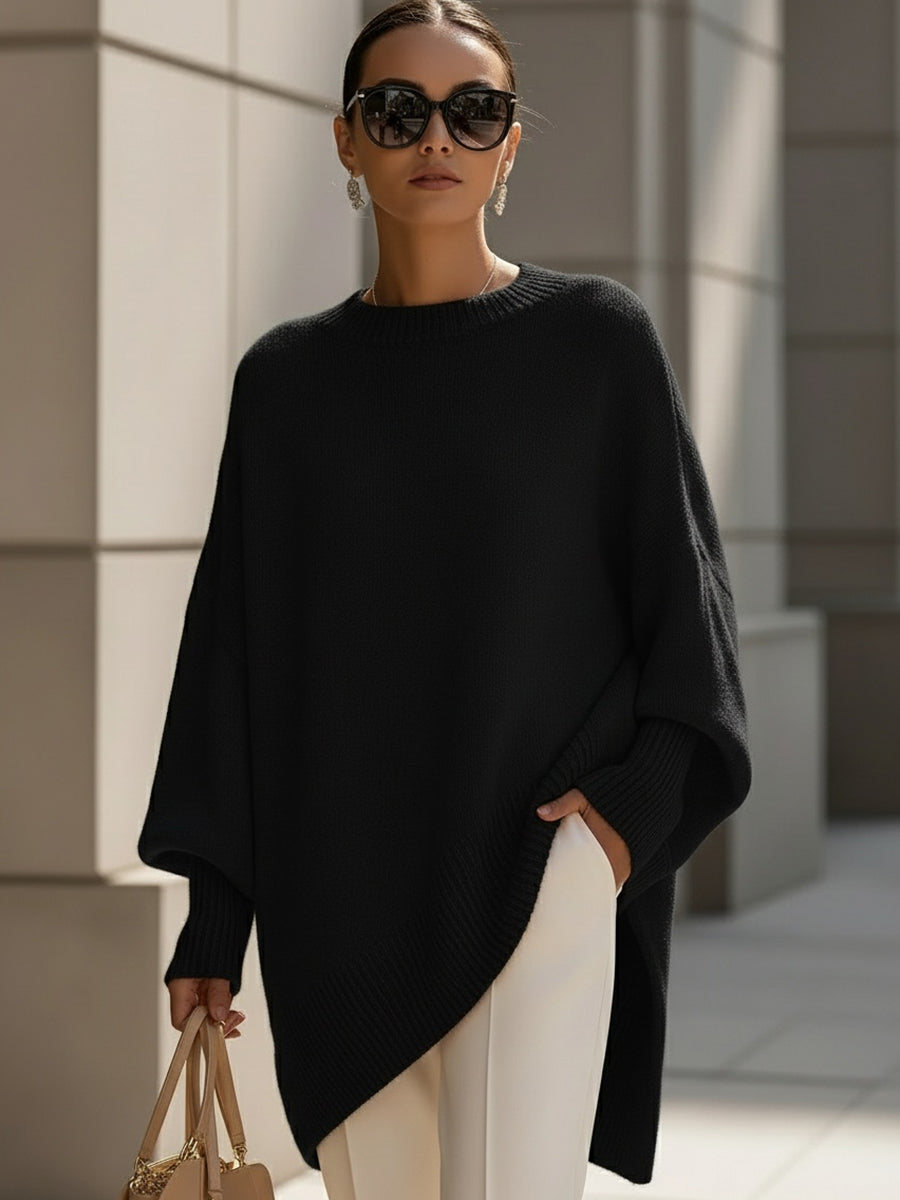 Damski elegancki pullover do zimy w kolorze Czarny