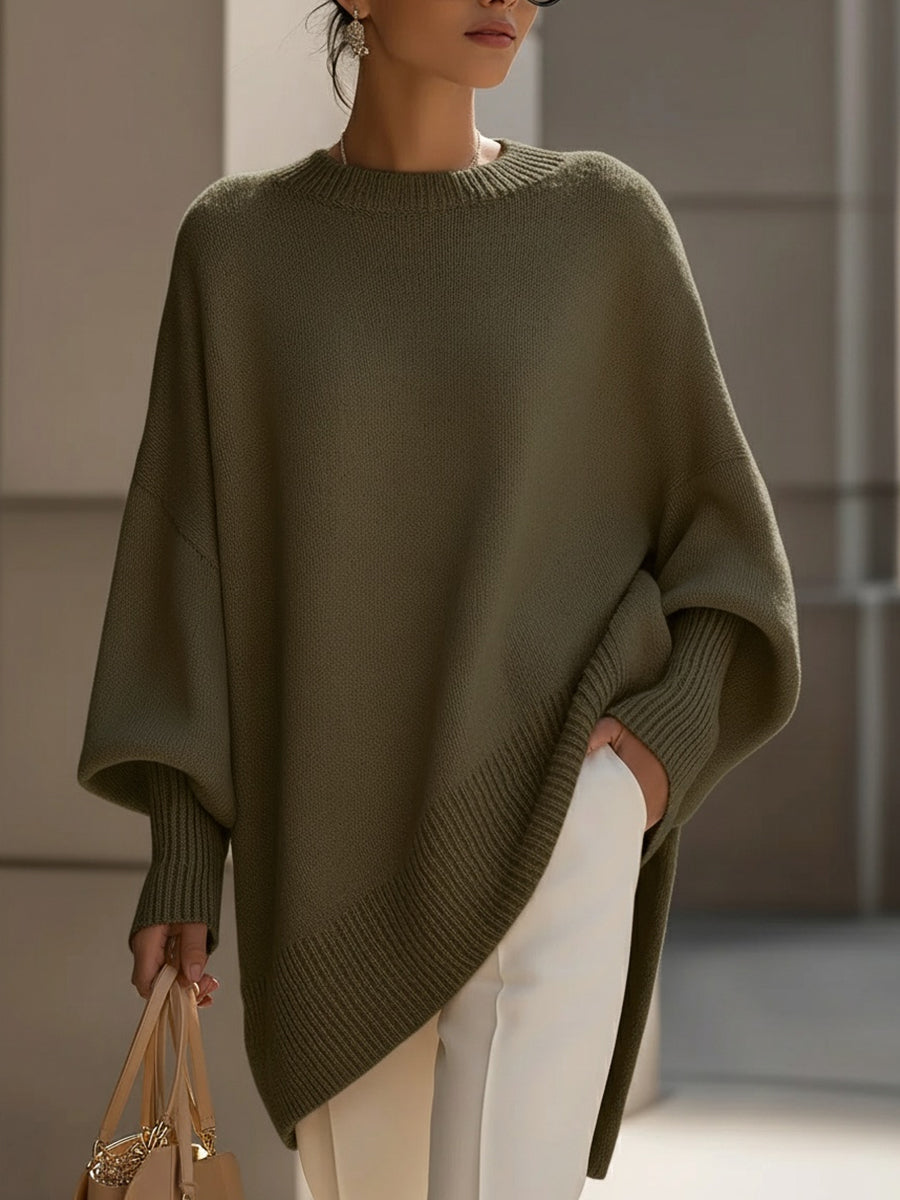 Damski elegancki pullover do zimy w kolorze Oliwkowy