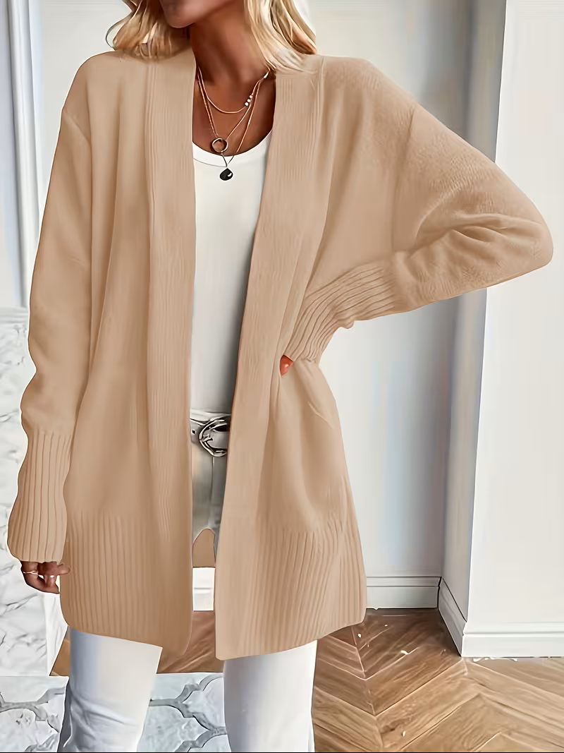 Damski Elegancki Rozpinany Kardigan w kolorze Khaki