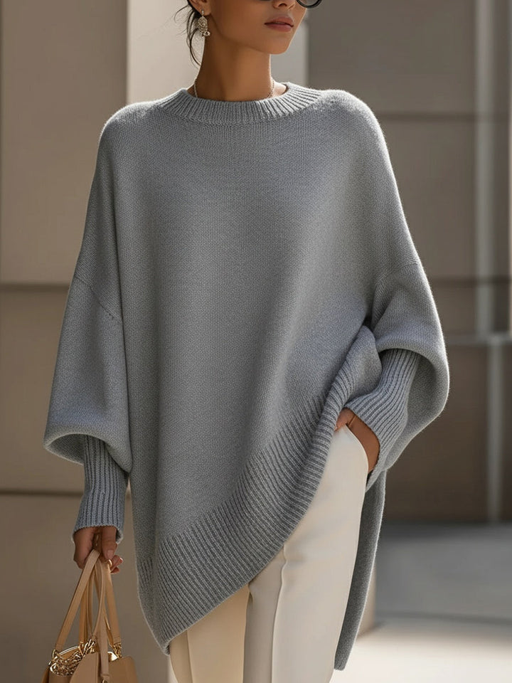 Damski Pullover Elegancki Minimalistyczny w kolorze Szary
