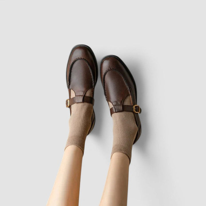 Damskie Eleganckie Ortopedyczne Mary Janes w kolorze Brązowy
