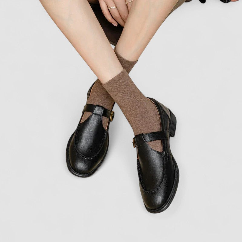 Damskie Eleganckie Ortopedyczne Mary Janes w kolorze Czarny