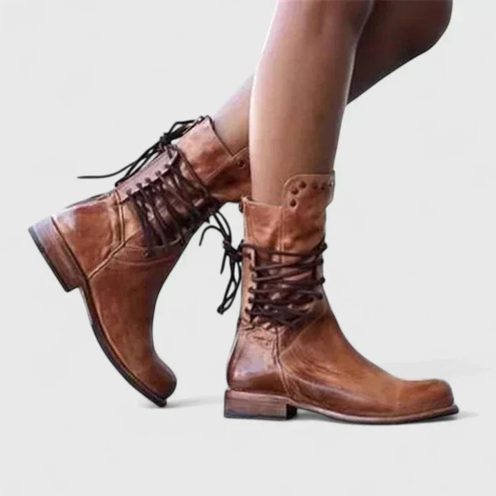 Damskie eleganckie skórzane buty do pracy w kolorze Brązowy