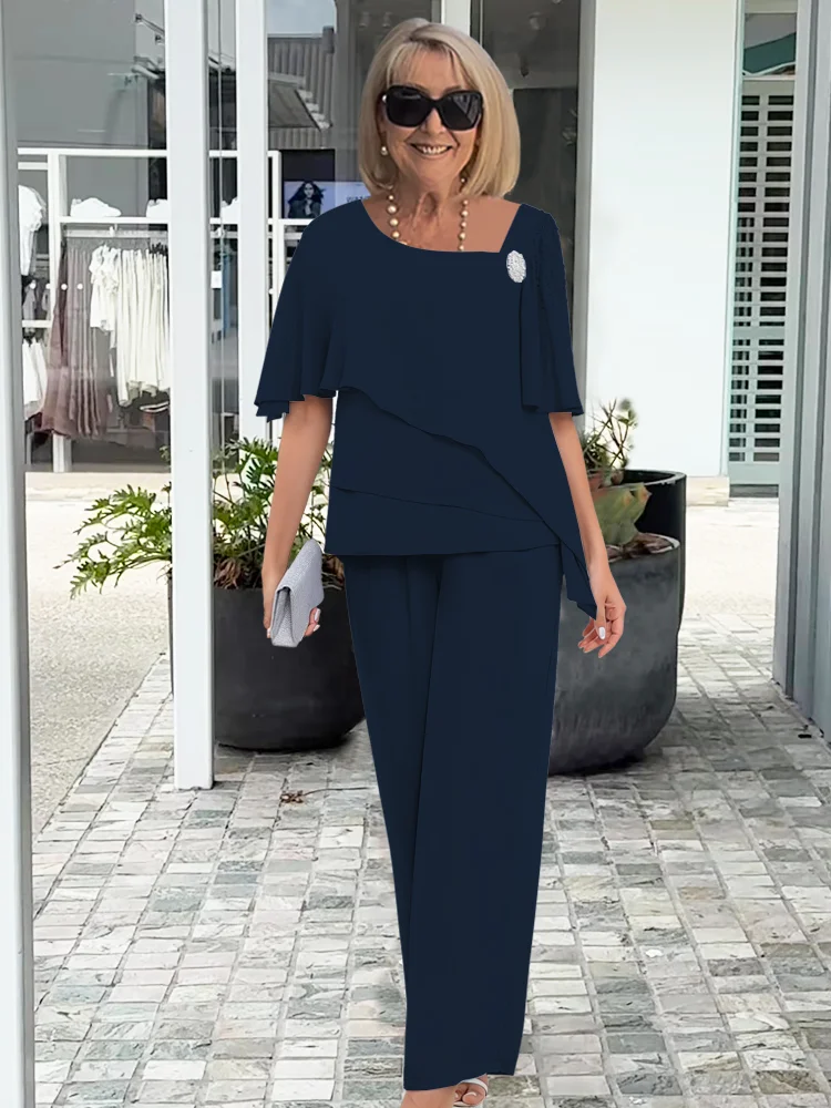 Damskie eleganckie zestawy na wieczór w kolorze Granatowy