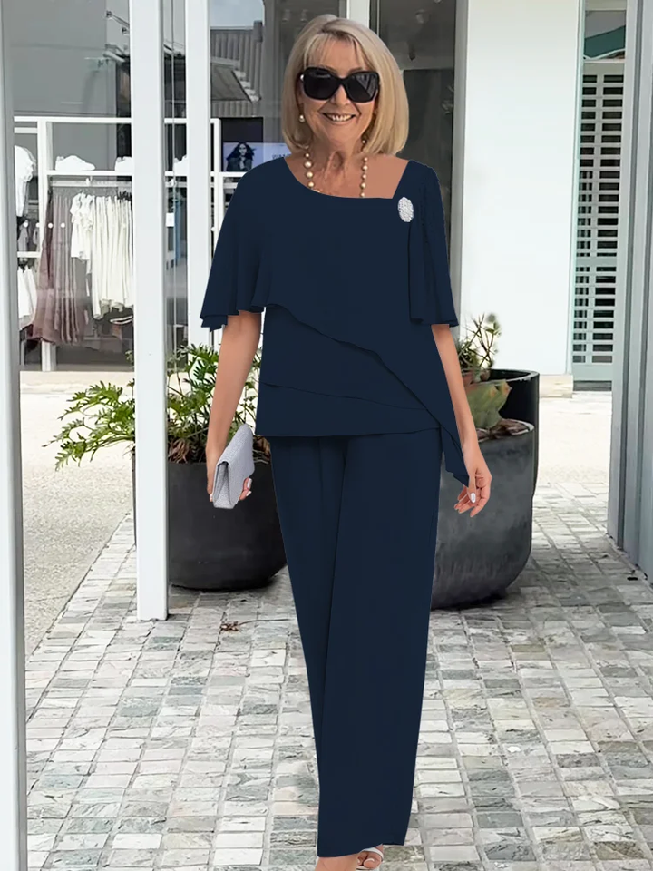 Damskie eleganckie zestawy na wieczór w kolorze Granatowy
