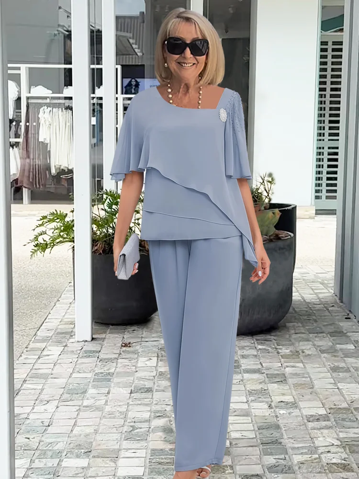 Damskie eleganckie zestawy na wieczór w kolorze Niebieski