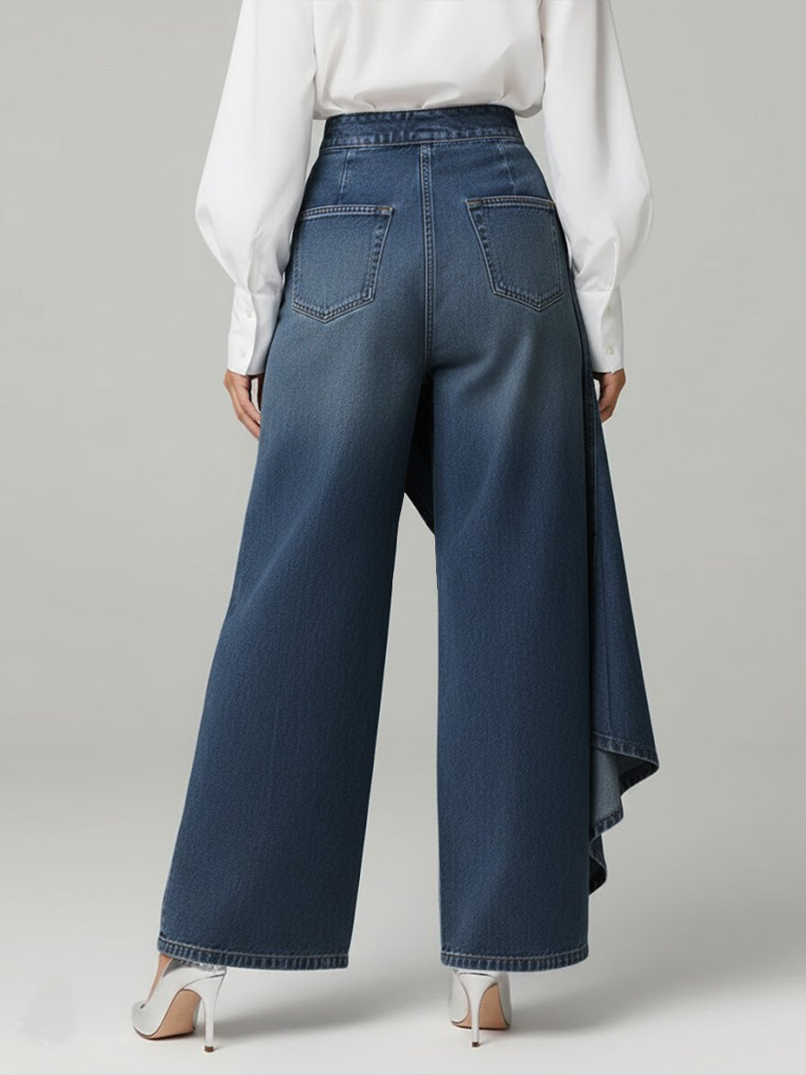 Damskie Jeans Szerokie o Wysokiej Tali (4)