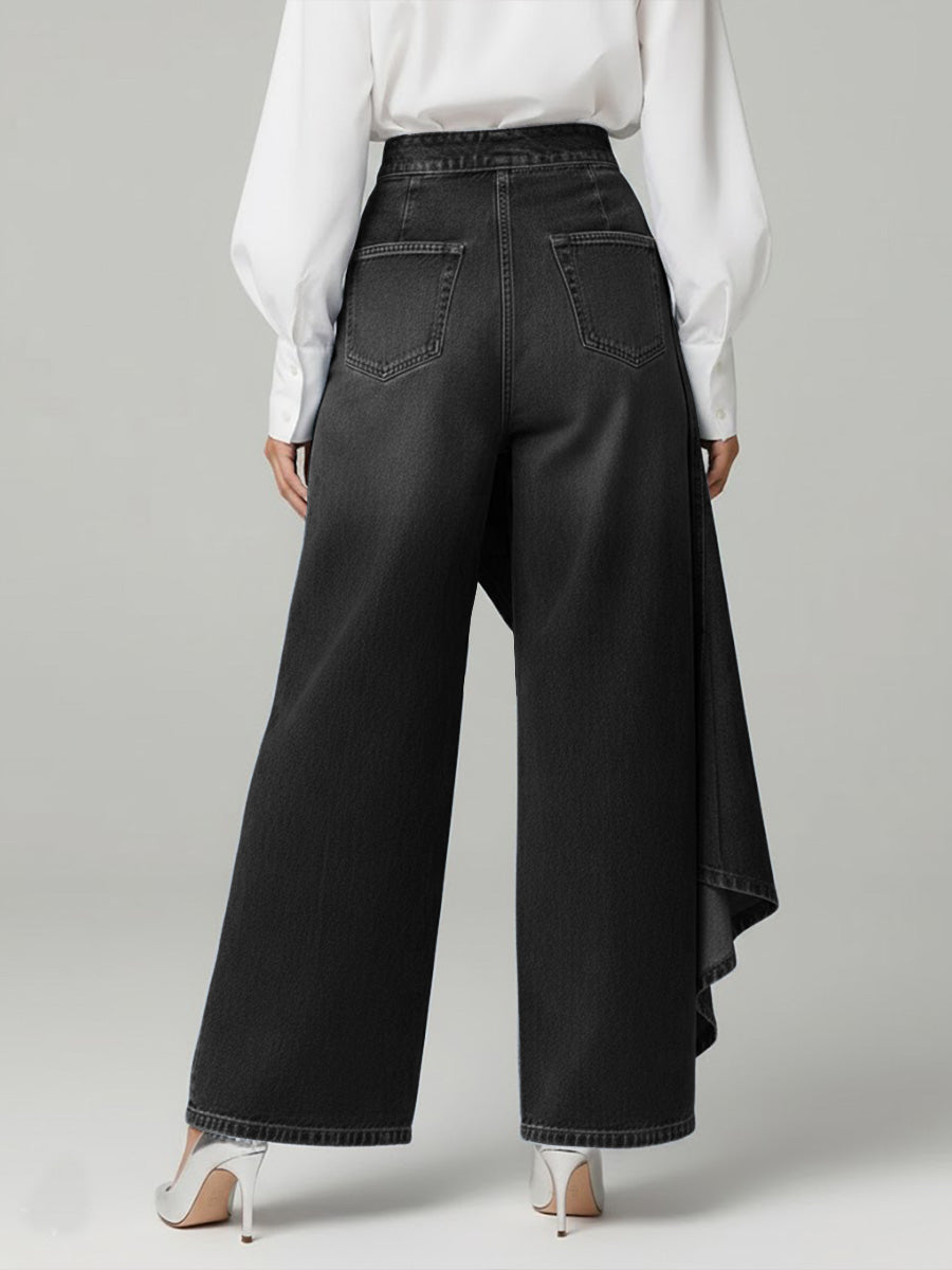 Damskie Jeans Szerokie o Wysokiej Tali (6)