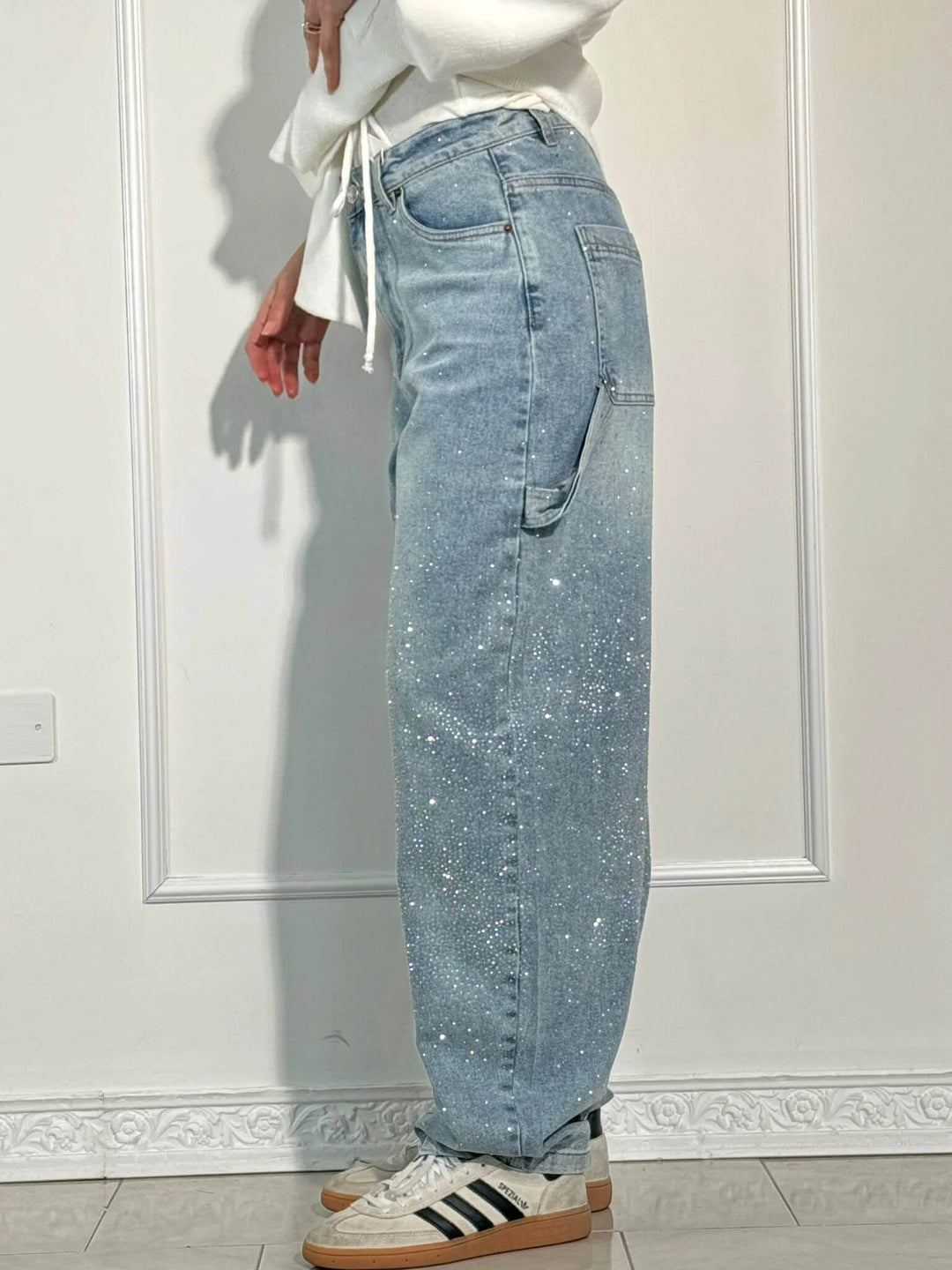 Damskie Jeansy Carpenter z Ozdobami (7)