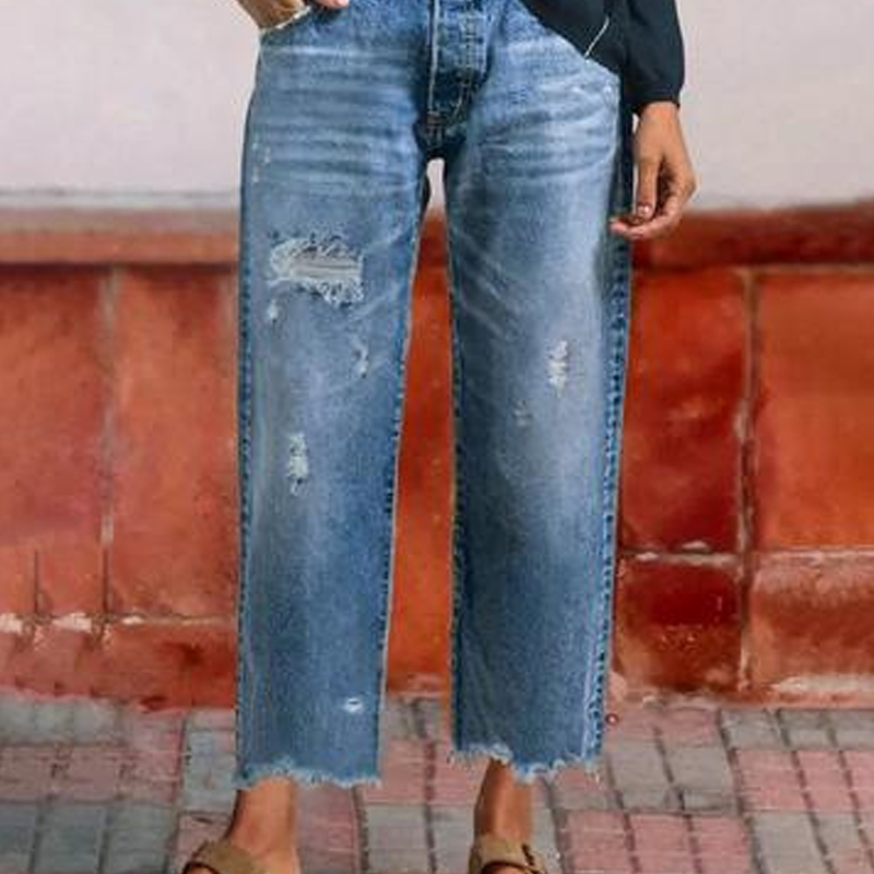 Damskie krótkie jeansy w stylu retro (12)
