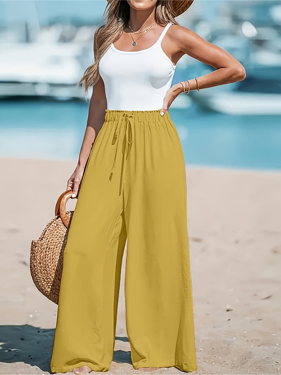 Damskie spodnie szerokie maxi (11)