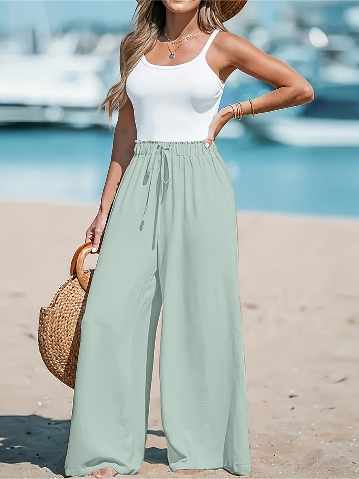 Damskie spodnie szerokie maxi (8)