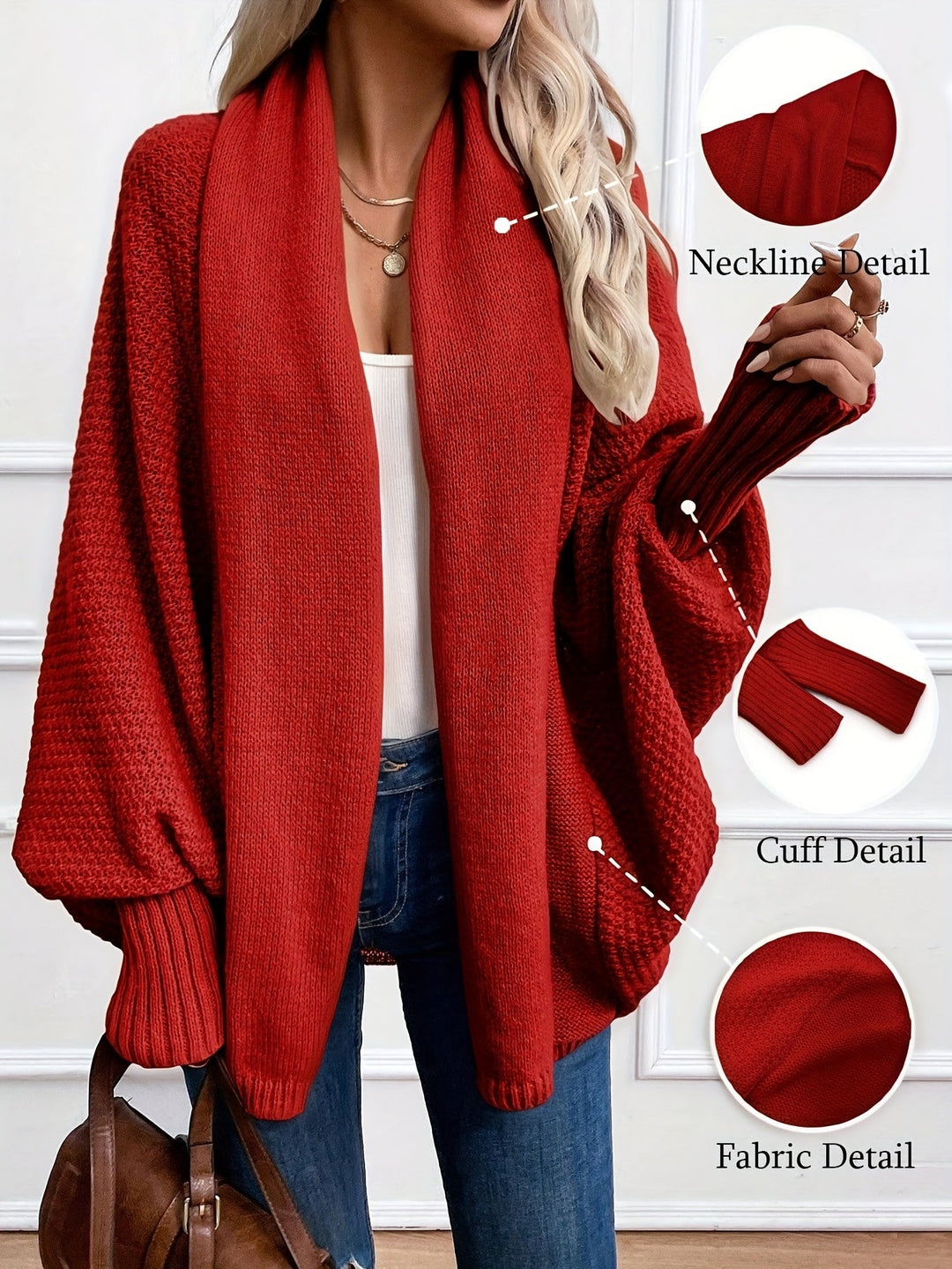 Draped Shawl-Collar Cardigan Cardigan (2)