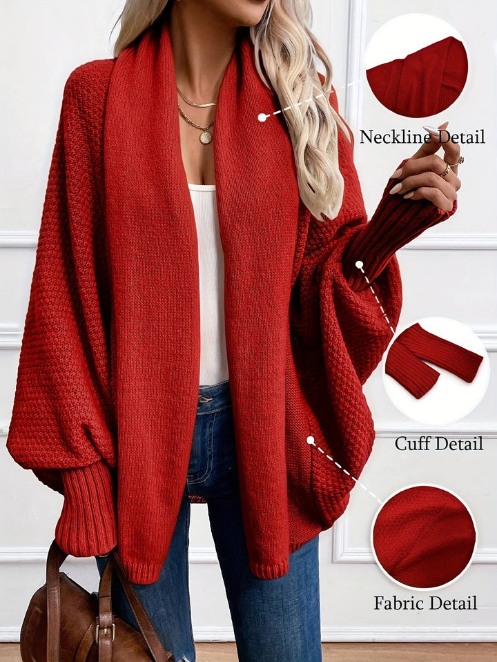 Draped Shawl-Collar Cardigan Cardigan (2)