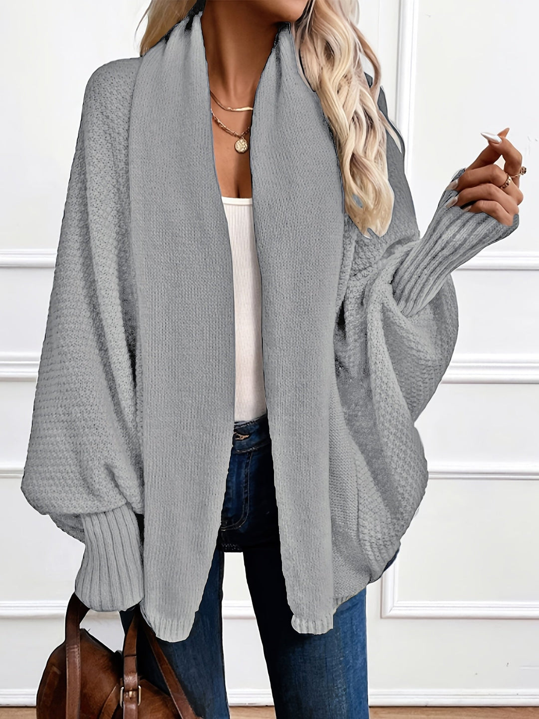 Draped Shawl-Collar Cardigan Cardigan (5)