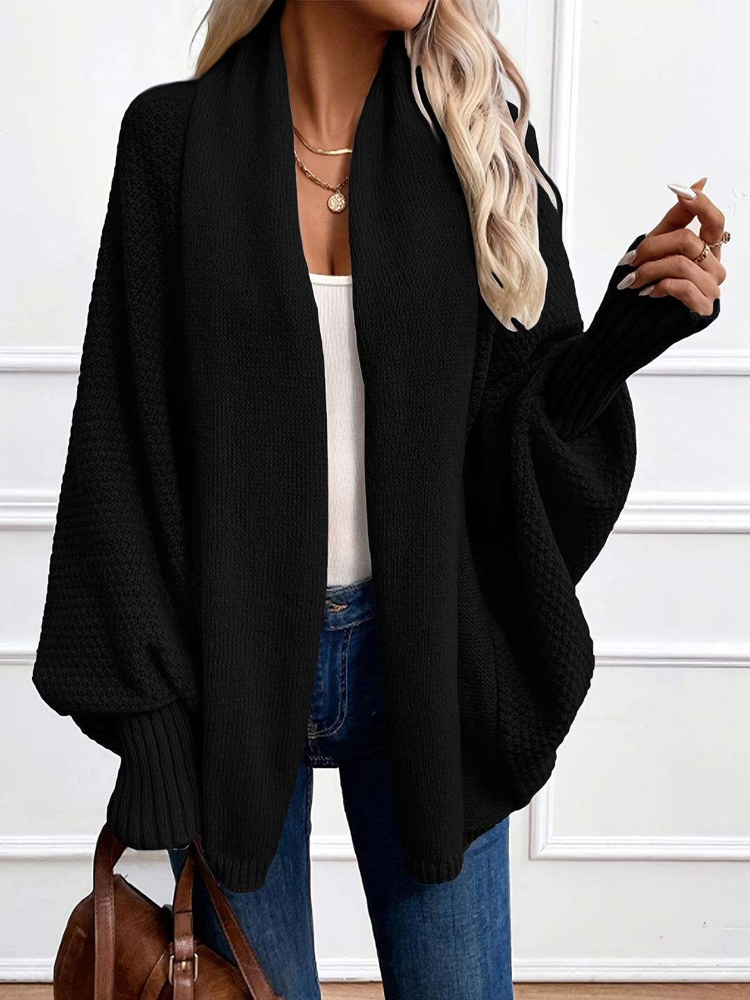 Draped Shawl-Collar Cardigan Cardigan (8)