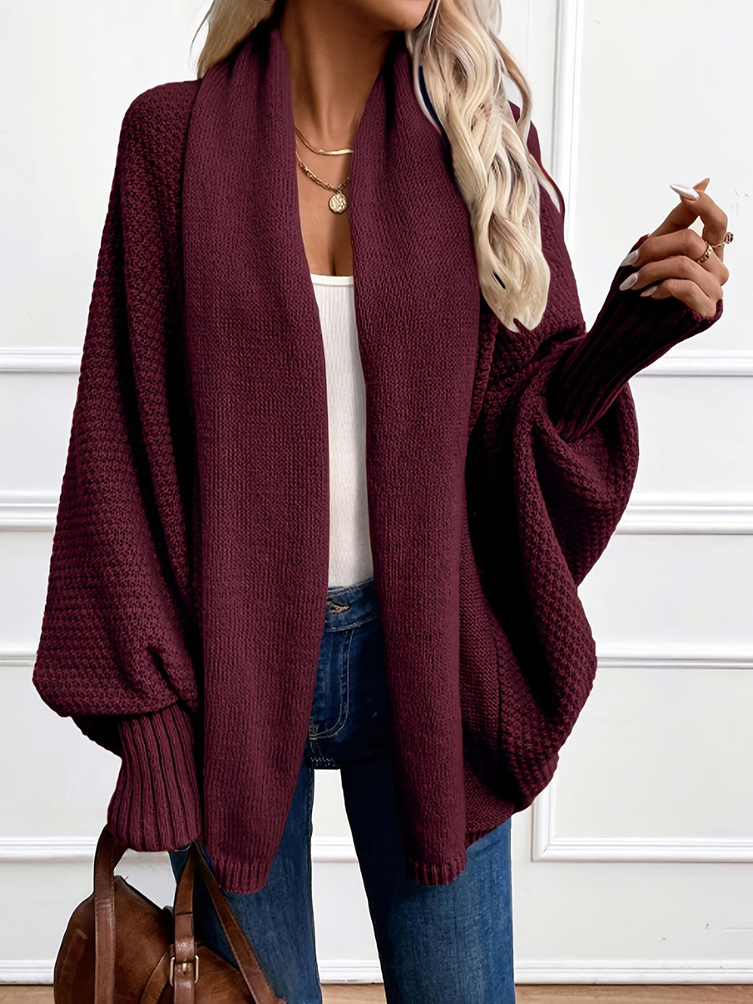 Draped Shawl-Collar Cardigan Cardigan (9)
